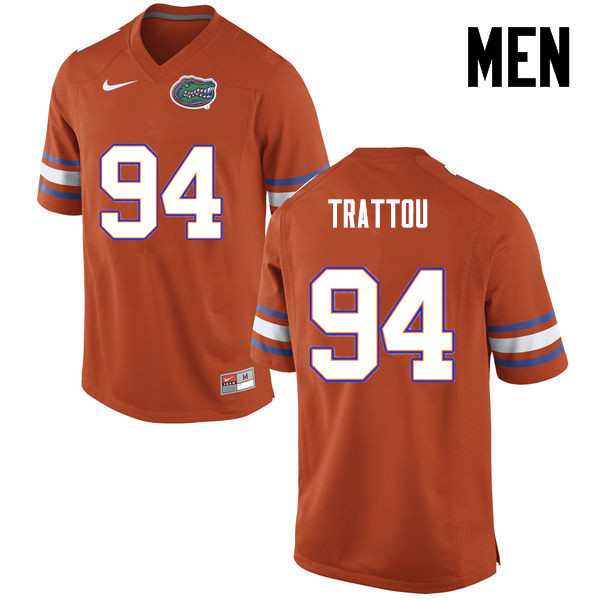 Men Florida Gators #94 Justin Trattou College Football Jerseys-Orange